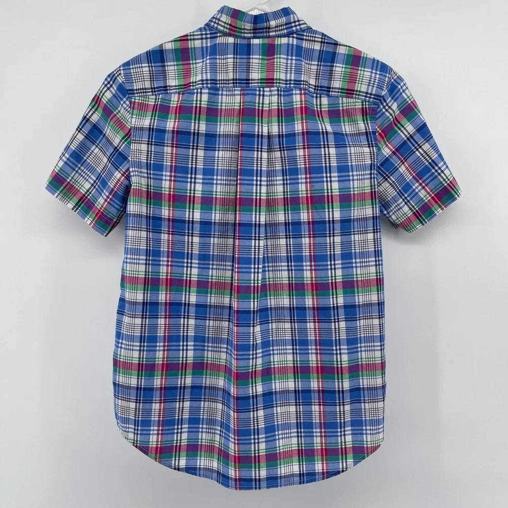 Ralph Lauren M (10-12) Plaid Shirt Short Sleeve‎ Button Down Casual Top Kids